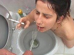 Nasty Jessica Day loves to drink pee and suck dicks