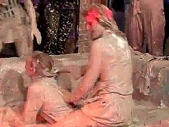 Party bitches getting wet and messy in mud fights