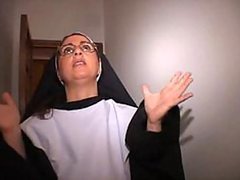 Mature Italian Nun In Red Stockings Gets Facialized in a Hot Threesome
