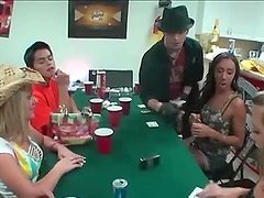 College party with teens drinking and playing sex games