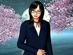 Hentai school teacher rubbing her twat on the floor