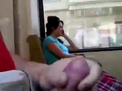 Kinky dude jerks his hard dick off in a public place