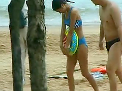 Spycam in a beach bathroom catches a few pretty nude girls