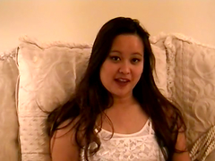 Chubby Asian chick is jumping on her man
