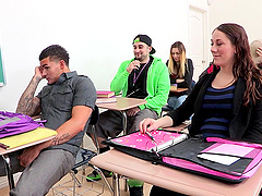 Pretty Teacher With A Great Body Enjoying A Hardcore Fuck In A Classroom