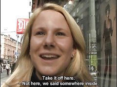 Big Brasted Euro Amateur Blonde Gives a Blowjob For a POV Vid