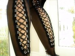 Asian Mika Tan In Latex Lingerie Getting Ready For a Gangbang