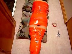 Teen gets Taped up from Head to Toe