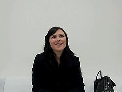 Busty Brunette With A Gorgeous Face Gives A Great Blowjob
