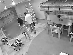 Sauna Action With A Horny Couple in Voyeur Video