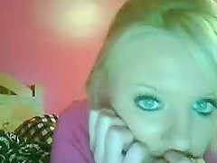 Naughty Blonde Flashes her Big Tits On A Webcam Video