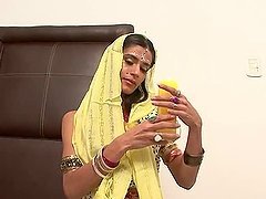 This super skinny Indian girl gets fucked doggy style
