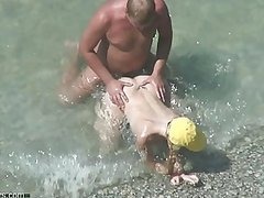 Voyeur Mature Couple Fucking on the Beach